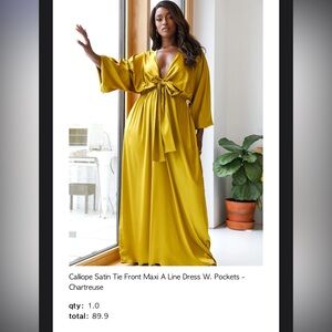 Satin tie front A-line dress from Rebdolls! Bought a 26 it runs big!